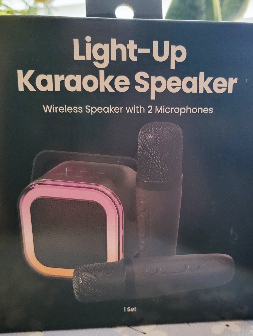 Light-Up Karaoke Speaker with Microphones - BLACK with RGB Lighting